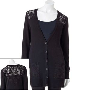 Candie’s Black Lace Sweater